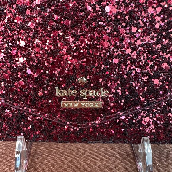 Kate Spade Laurel Way Glitter iPhone Wristlet Deep Plum NWOT - Picture 3 of 15